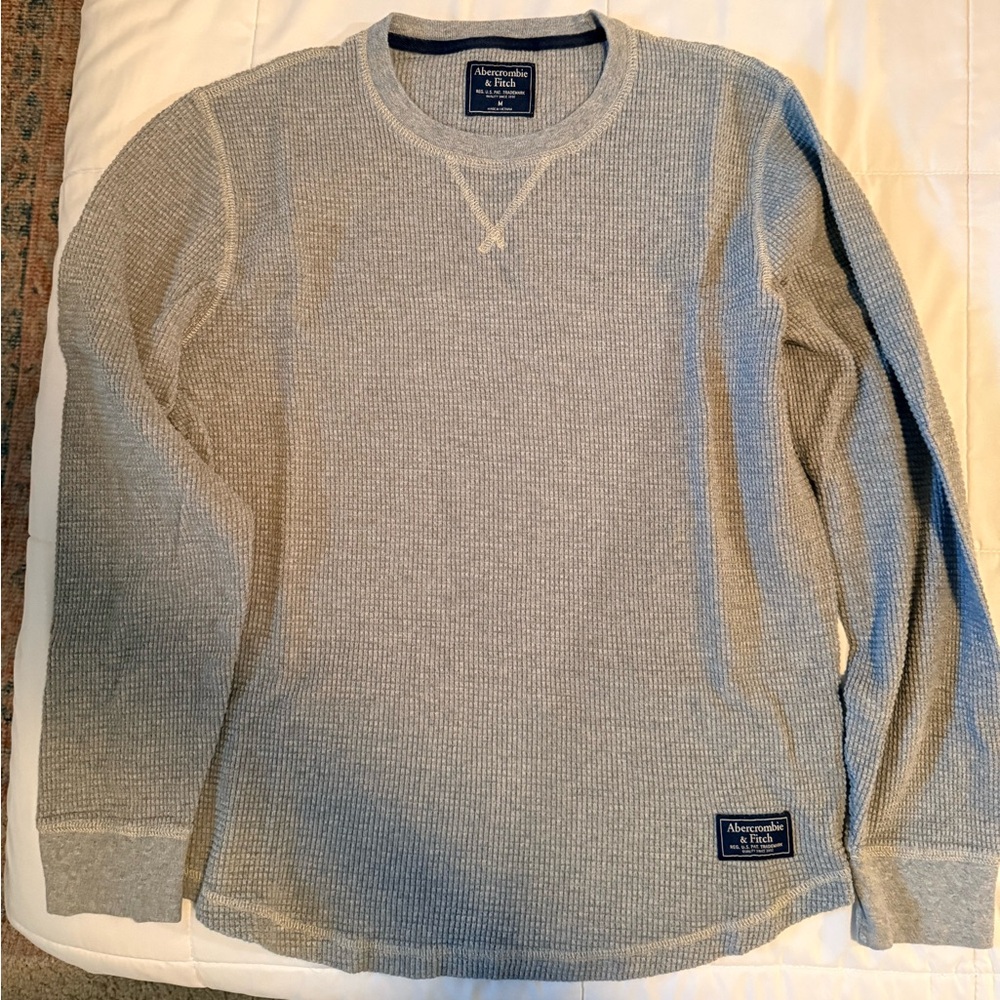 Abercrombie & Fitch Light Gray Waffle Shirt